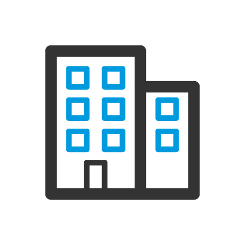 Icône de bâtiment symbolisant une entreprise, une organisation ou un établissement professionnel