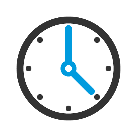 Icône "pendule" représentant le suivi du temps ou d'un délai dans une interface numérique