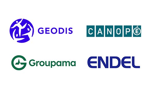 Logos entreprises CLR dont Geodis, Canope, Groupama et ENDEL